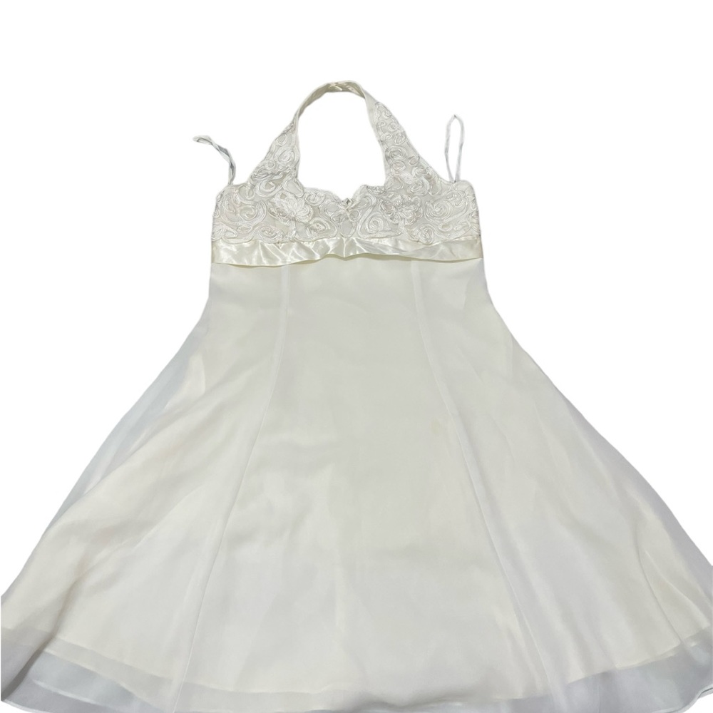 Halter white women misses formal dress